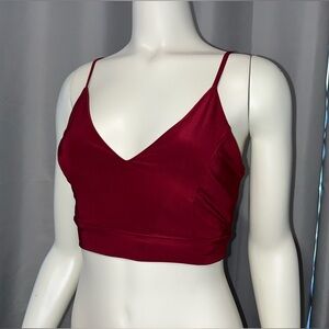 Windsor Tank Crop Top / Bralette - (M) Medium - NWT NEW - burgundy v-neck
